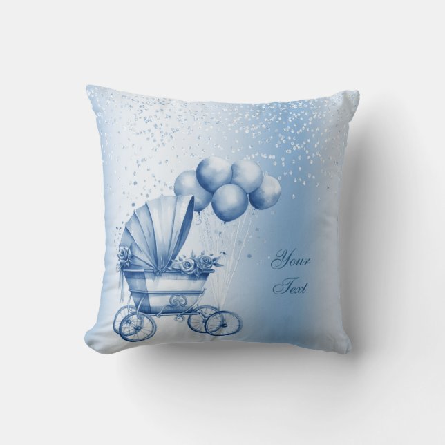 Pink Stroller Throw Pillow (Front)