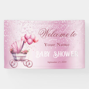 Pink Stroller Welcome Banner