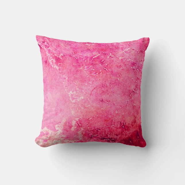 Pink Structures made in manual on a paper paintsba Cushion (Front)
