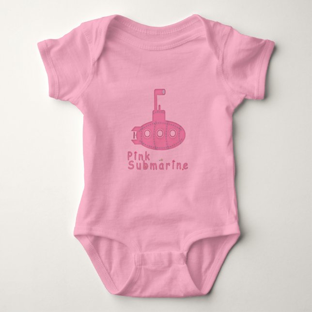 Pink submarine baby bodysuit (Front)