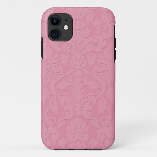 Pink Subtle Embossed Style Damask iPhone 5 Case (Back)