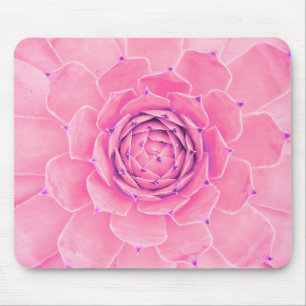 Pink succulent plant mouse mat