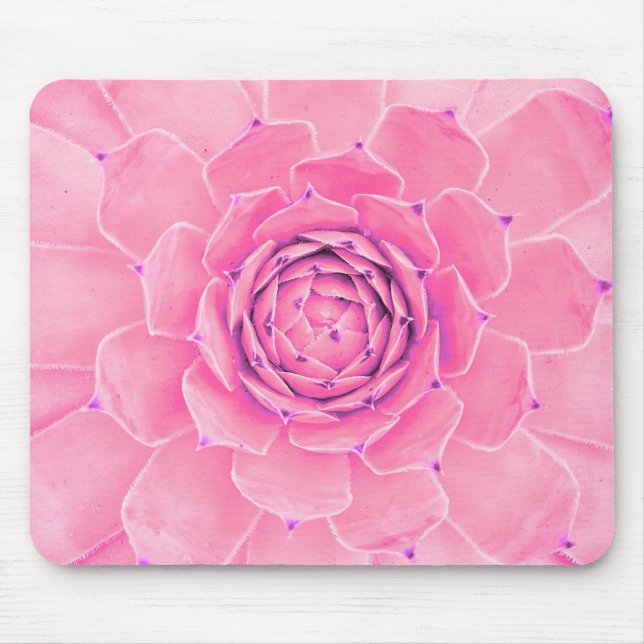 Pink succulent plant mouse mat (Front)
