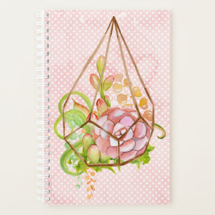 Pink Succulents Terrarium Planner
