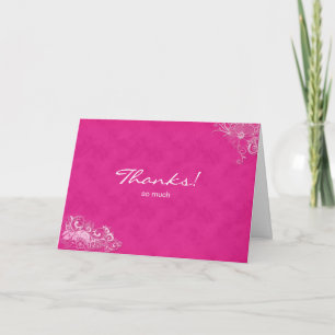 Pink Suede Thank You Greeting Card