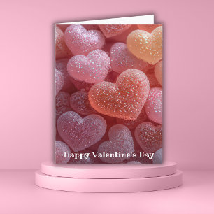 Pink Sugar candy Hearts Valentine's Greeting Card