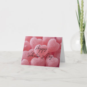 Pink Sugar Candy Hearts Valentine's Greeting Holiday Card