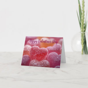 Pink Sugar Candy Hearts Valentine's Greeting Holiday Card
