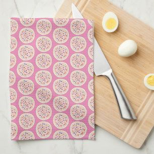 Pink Sugar Cookies Sprinkles Baking Bake Sale Food Tea Towel
