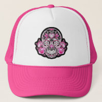Pink Sugar Skull and Roses