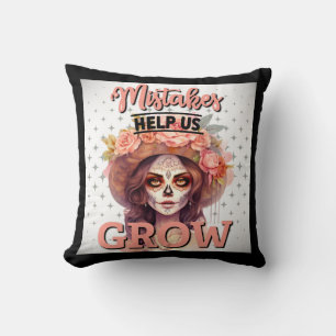 Pink Sugar Skull Delights Throw Pillow