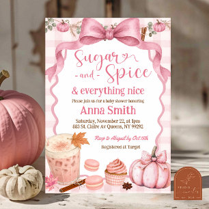 Pink Sugar Spice and everything nice baby shower Invitation