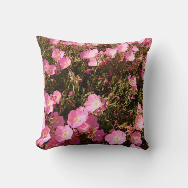 Pink Summer Flowers Photo Cushion (Front)