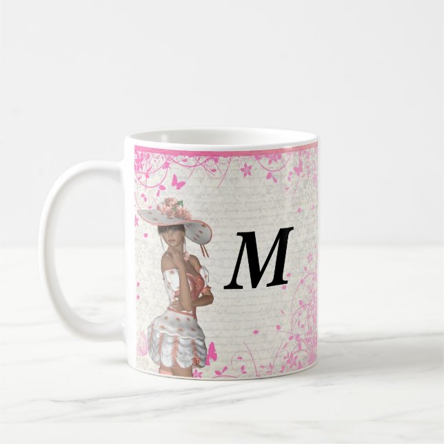 Pink summer girl coffee mug (Left)