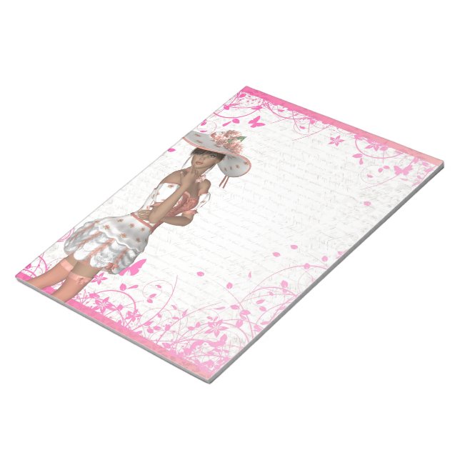 Pink summer girl notepad (Angled)