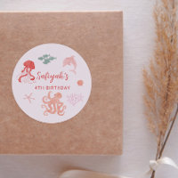 Pink Summer Ocean Birthday Party Favour