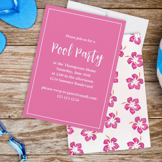 Pink Summer Party Floral Custom Invitation (Creator Uploaded)