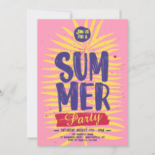 Pink Summer Party Invitation