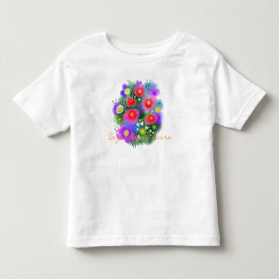 Pink summer whimsical flowers toddler T-Shirt