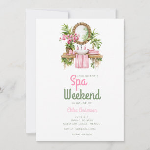 Pink Summertime Glam   Bachelorette Weekend Invitation