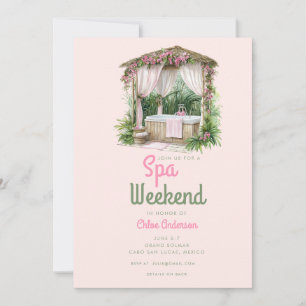 Pink Summertime Glam   Bachelorette Weekend Invitation