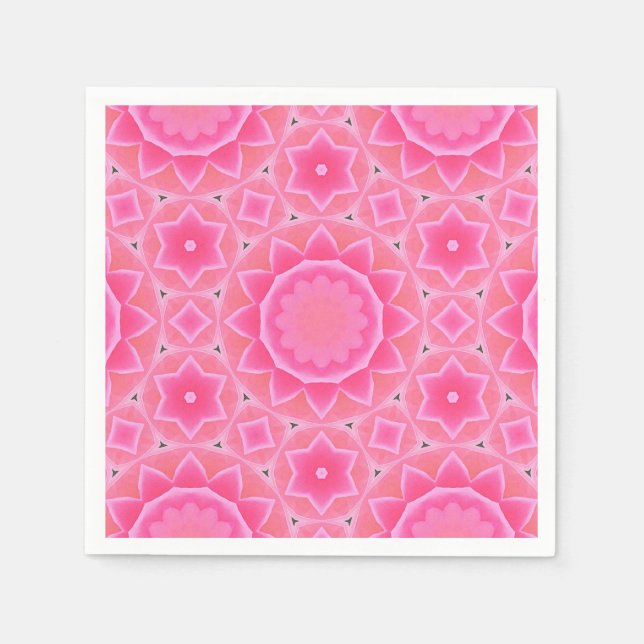 Pink sun and stars baby girl mosaic pattern napkin (Front)