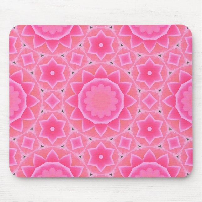 Pink sun and stars baby girl mosaic pattern paper mouse mat (Front)