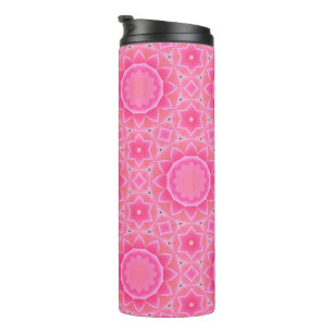Pink sun and stars baby girl mosaic pattern thermal tumbler