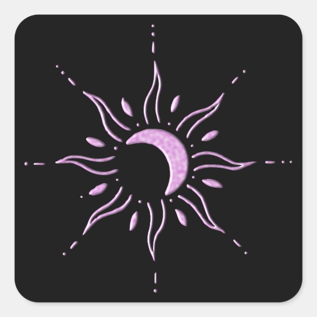 Pink Sun  Square Sticker (Front)