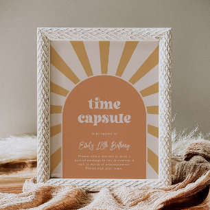 Pink Sun Time Capsule Sign