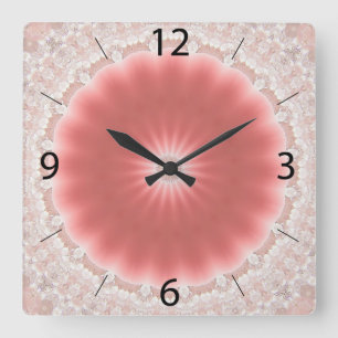 Pink Sun Wall Clock