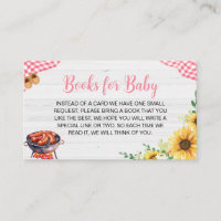 Pink Sunflower BBQ Baby Shower Books for Baby