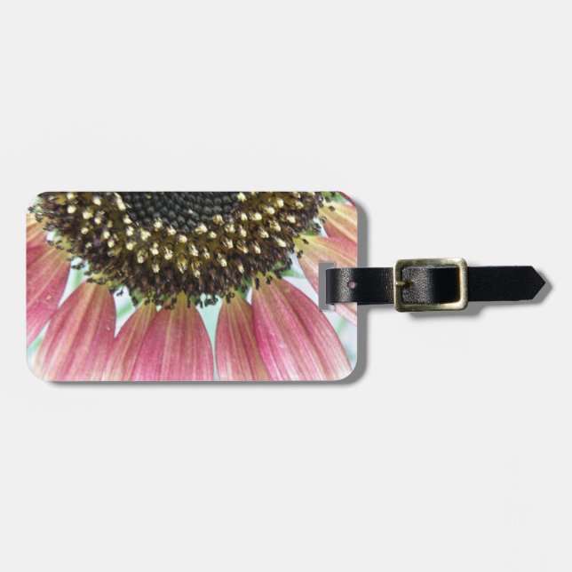 Pink Sunflower Custom Luggage Tag (Front Horizontal)