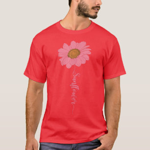 Pink Sunflower Design Breast Cancer Awareness Wome T-Shirt