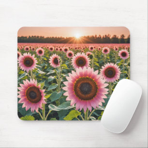 Pink Sunflower Field Mouse Mat