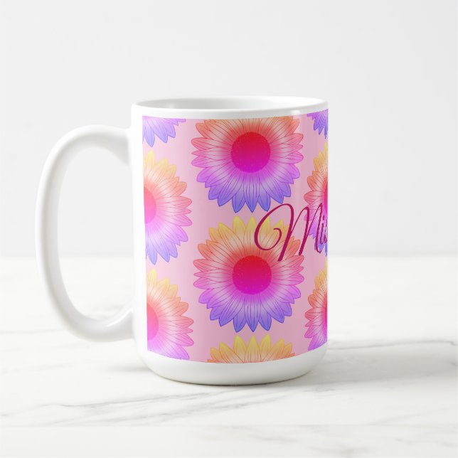 Pink Sunflower Mug (Left)