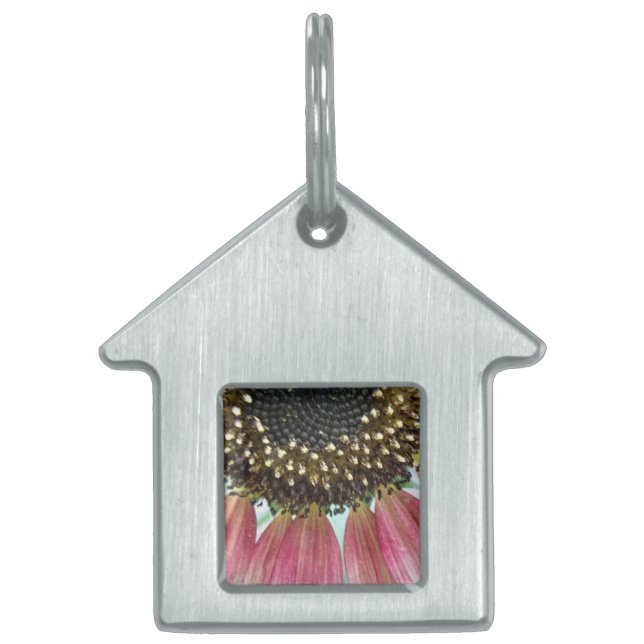 Pink Sunflower Pet Tag (Front)