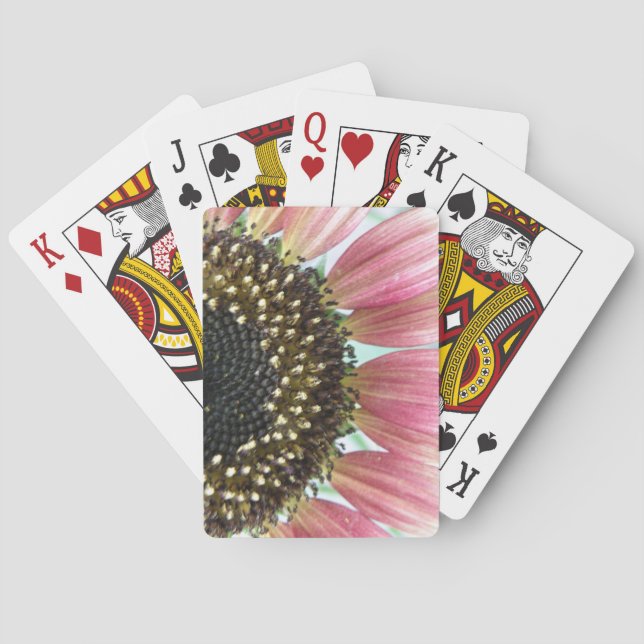 Pink Sunflower Playing Cards (Back)