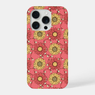 Pink Sunflowers Christmas iPhone 15 Pro Case