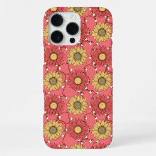 Pink Sunflowers Christmas iPhone 16 Pro Max Case
