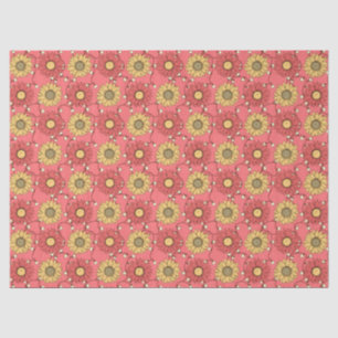 Pink Sunflowers Christmas Tissue Paper