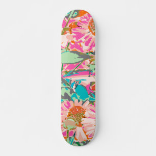 Pink Sunflowers Skateboard