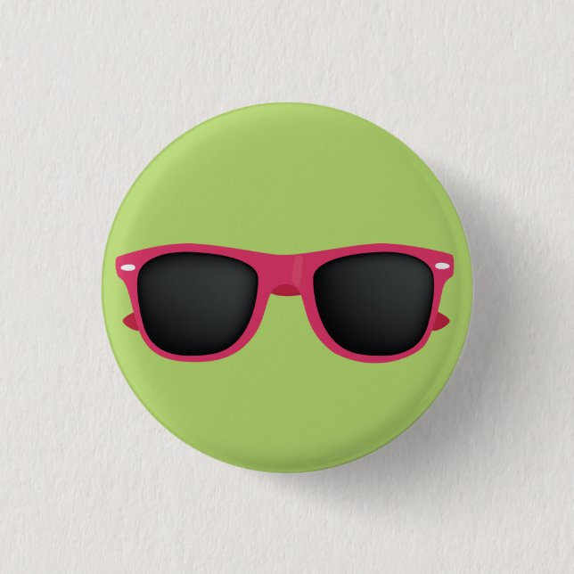 Pink Sunglasses 3 Cm Round Badge (Front)