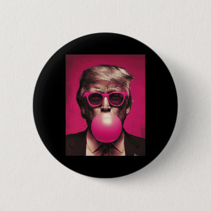 Pink Sungles Trump Bubble Gum 6 Cm Round Badge