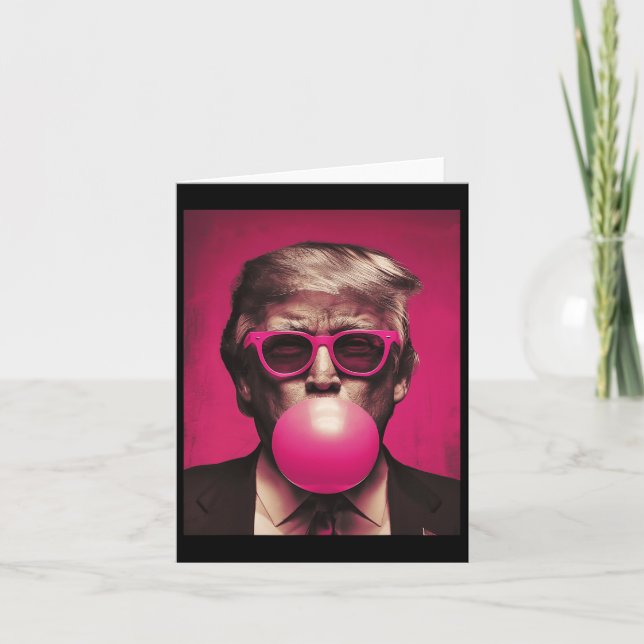 Pink Sungles Trump Bubble Gum  Card (Front)