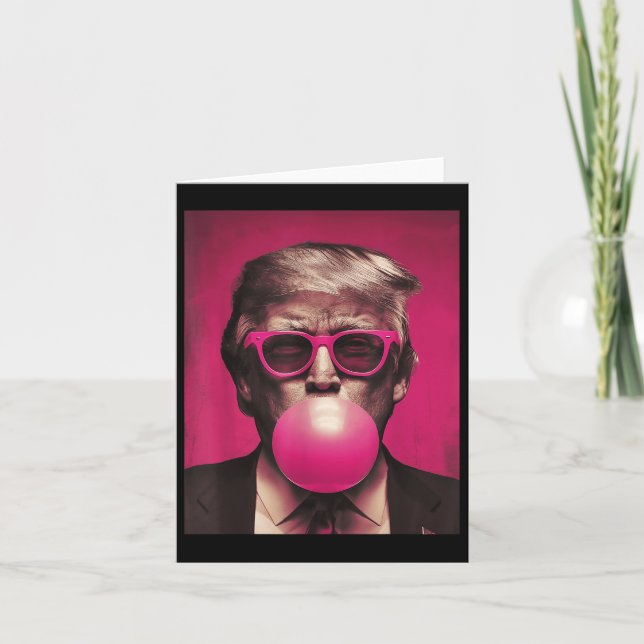 Pink Sungles Trump Bubble Gum  Card (Front)
