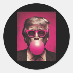 Pink Sungles Trump Bubble Gum  Classic Round Sticker
