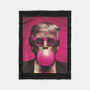 Pink Sungles Trump Bubble Gum Fleece Blanket