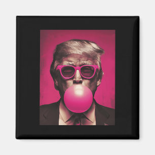 Pink Sungles Trump Bubble Gum Magnet