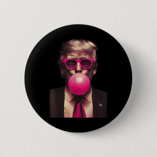 Pink Sungles Trump Bubble Gum Shirt 2024 Vote Pres 6 Cm Round Badge